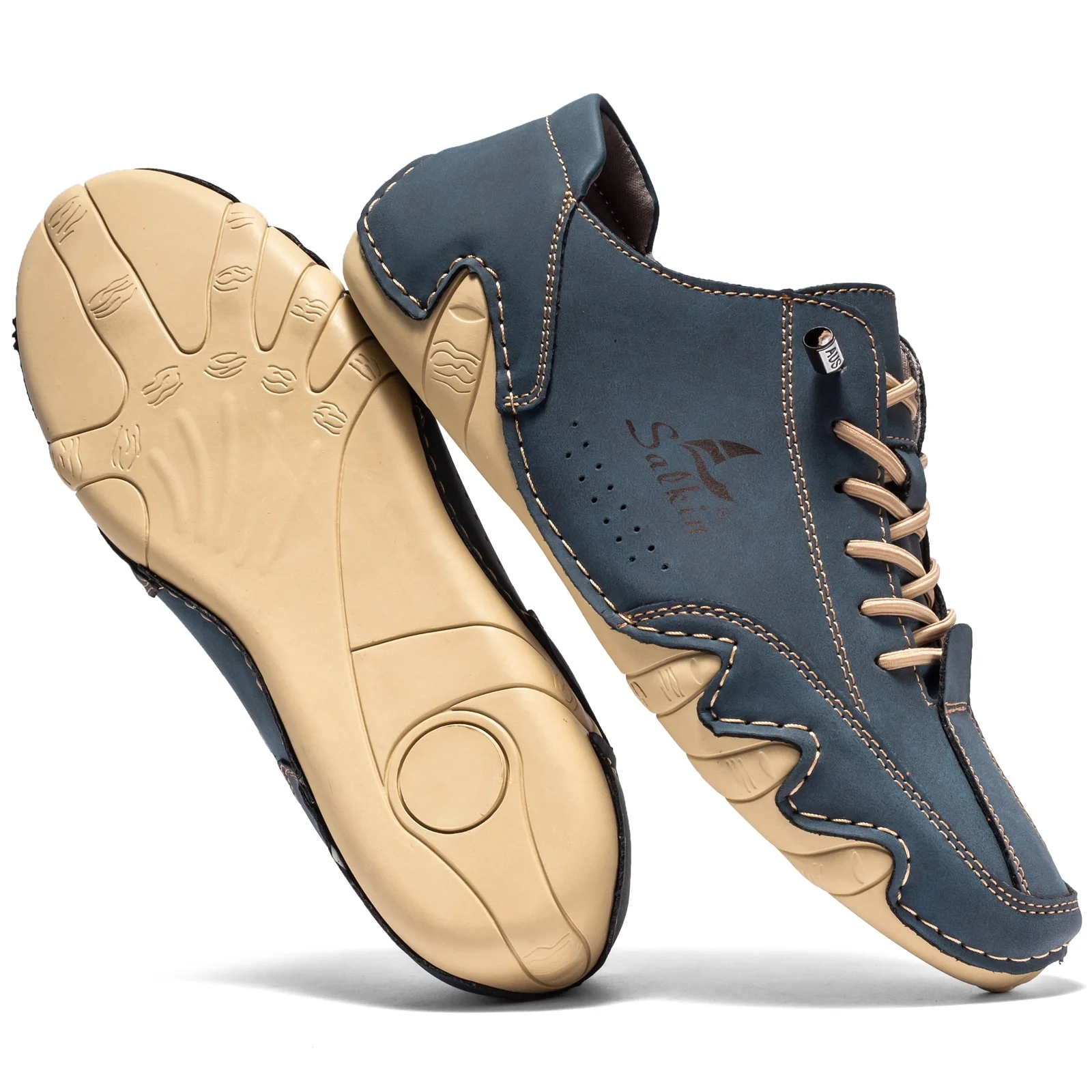 Flyland Men's Ankle Boots Slip on Casual Leather Sneakers Shoes Lace Up Vintage Male Chukka Boot - Curated Treasures Market