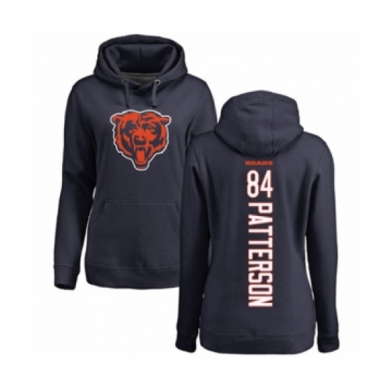 Football Women's Chicago Bears #84 Cordarrelle Patterson Navy Blue Backer Pullover Hoodie