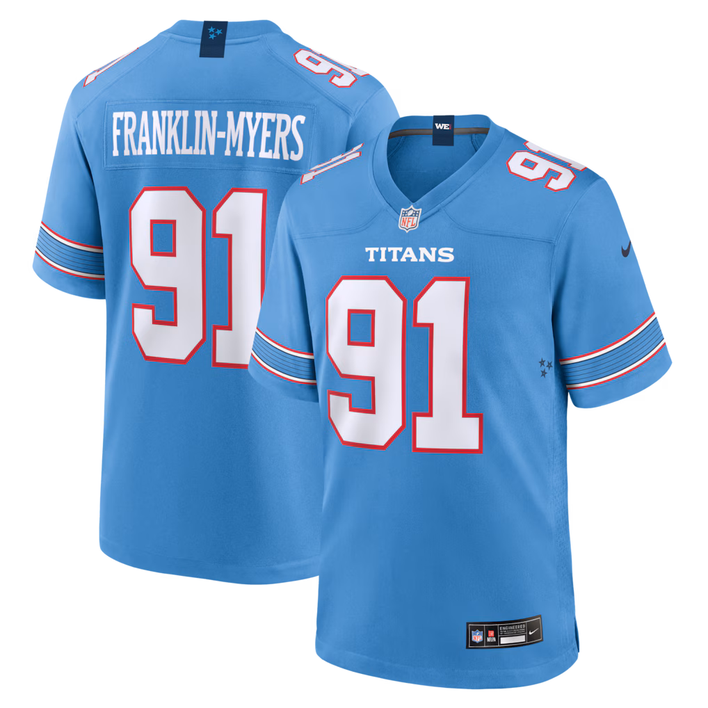 Men's Tennessee Titans Franklin-Myers Nike Light Blue Vapor F.U.S.E. Stitched Limited Jersey