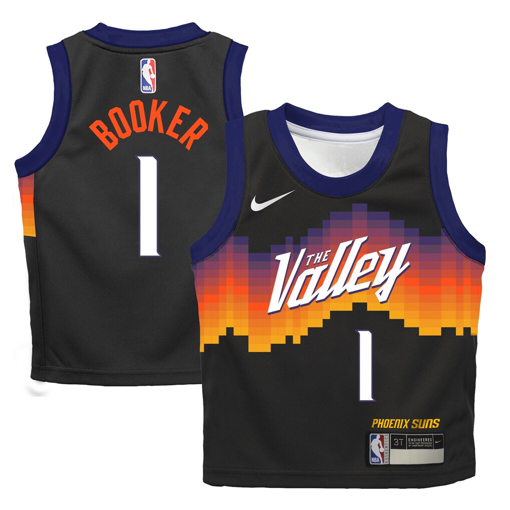 Preschool Phoenix Suns Devin Booker Nike Black 2025/26 City Edition Swingman Jersey