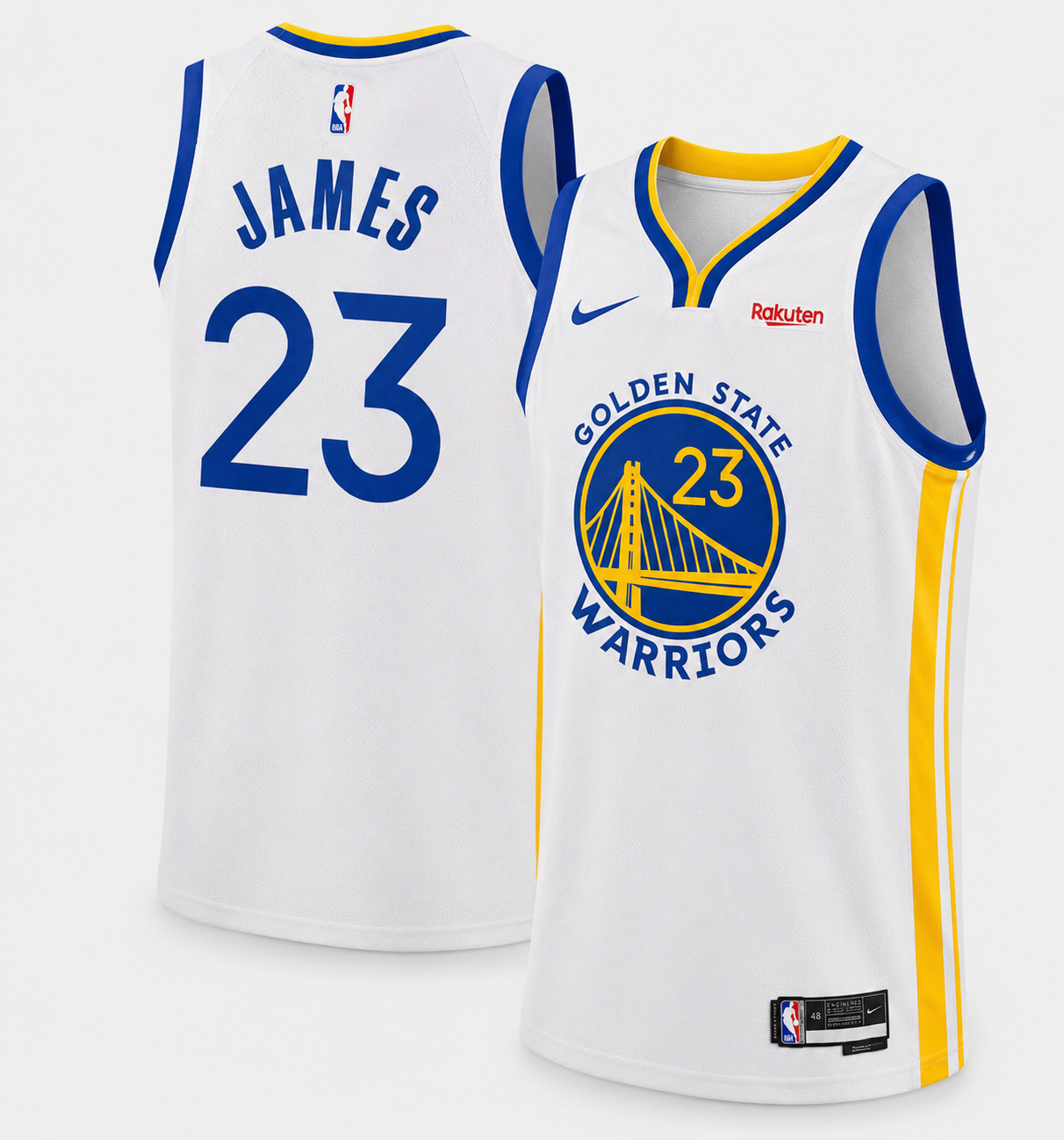 Unisex Golden State Warriors LeBron James Nike White Swingman Jersey - Association Edition