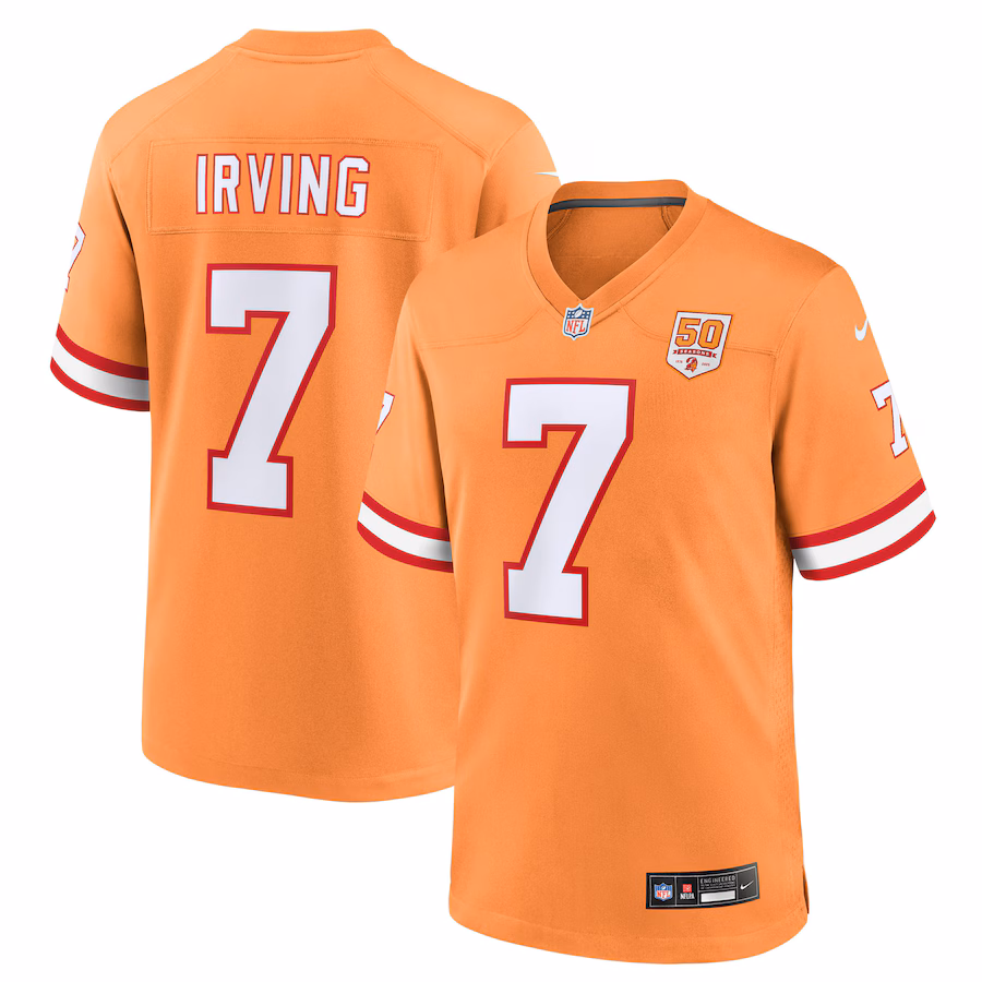 Men's Tampa Bay Buccaneers Bucky Irving Nike Creamsicle 50th Season Game Jersey