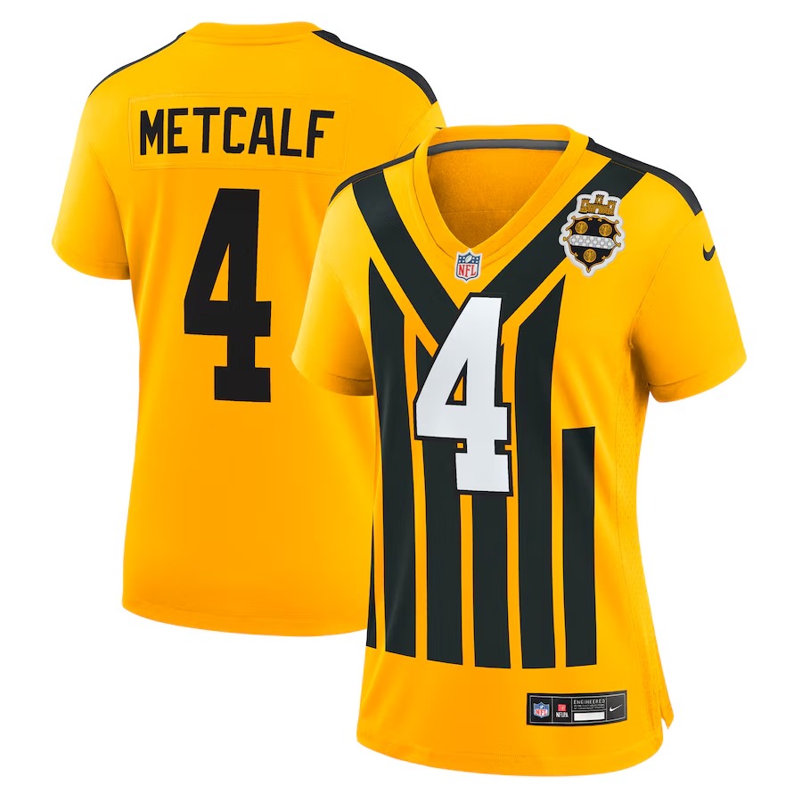 Women's Pittsburgh Steelers DK Metcalf Nike Gold Alternate 1933 Throwback Game Jersey