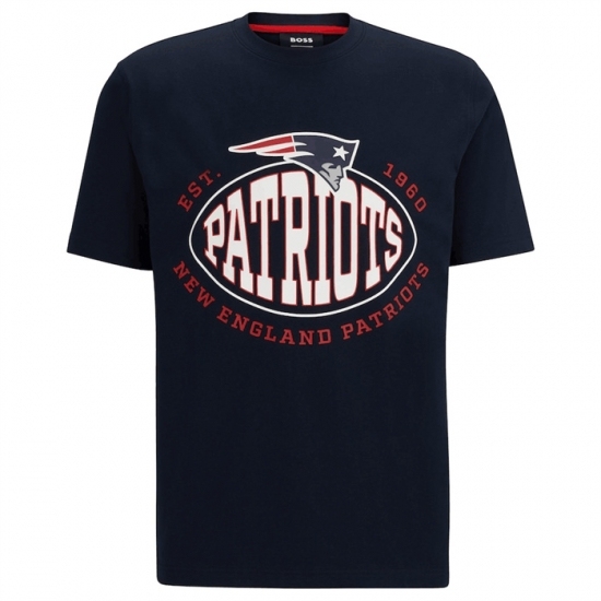 Men's New England Patriots Navy BOSS X Trap T Shirt