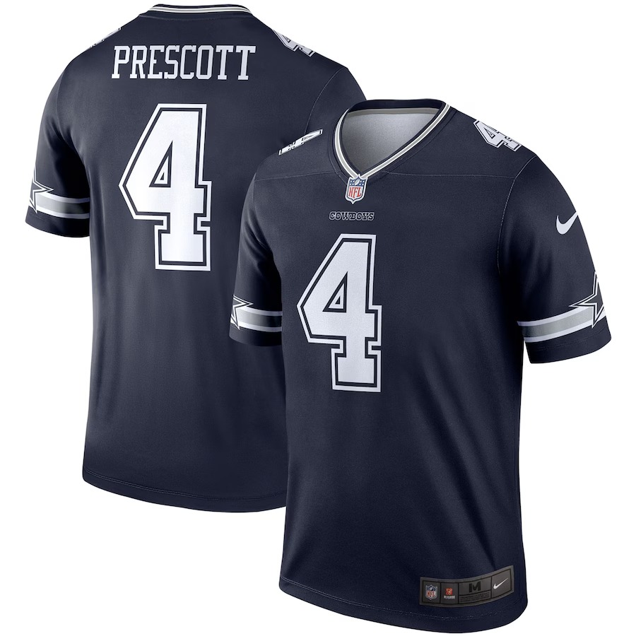 Men's Dallas Cowboys Dak Prescott Nike Navy Legend Player Performance Top