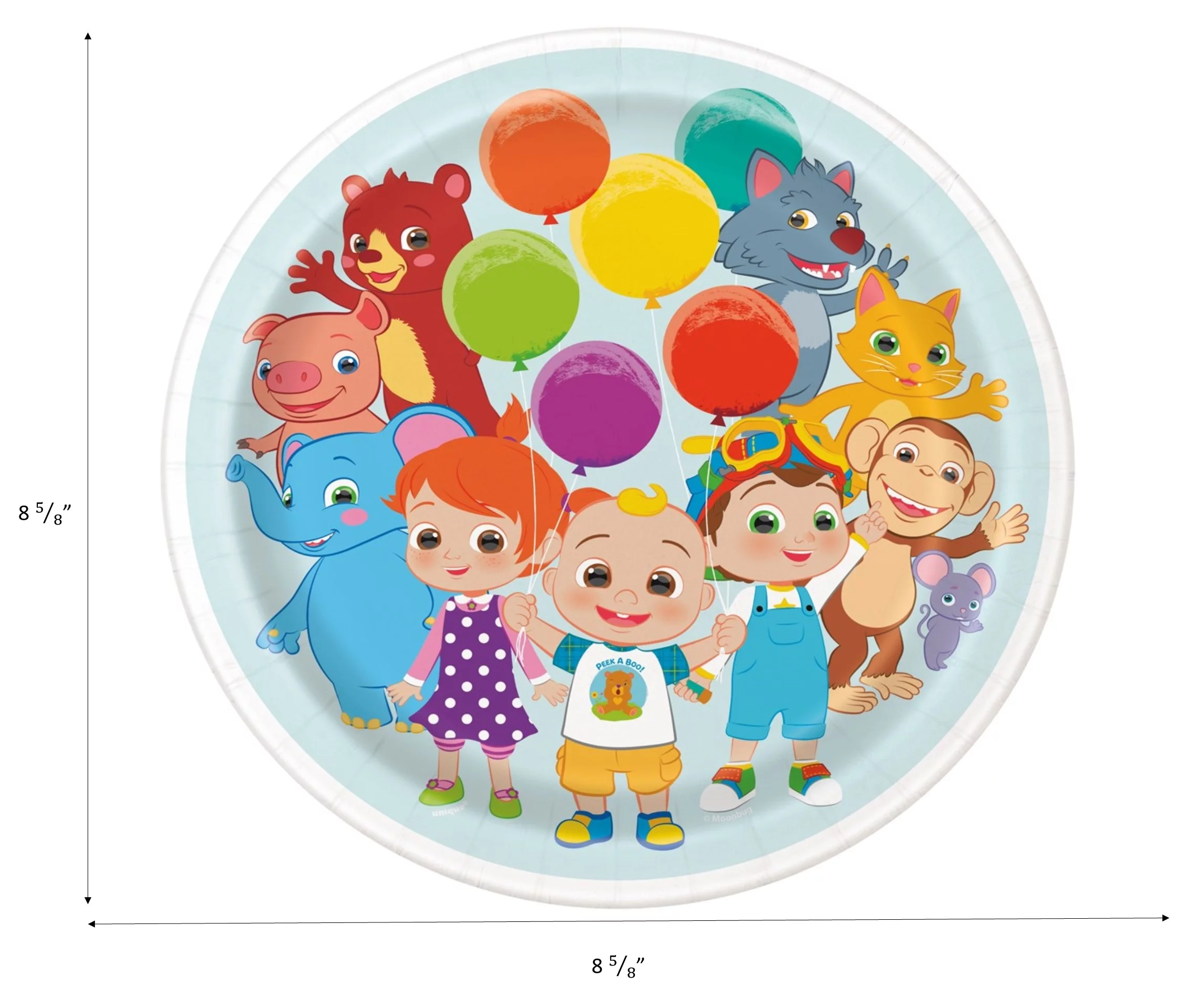 Cocomelon Birthday Party Supplies with Luncheon Plates, Cake Plates, Napkins, Cups, Tablecover, and Forks for 8 Guests - Curated Treasures Market