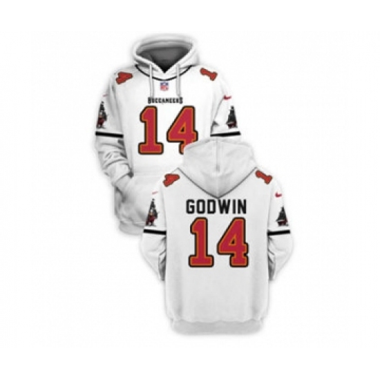 Men's Tampa Bay Buccaneers #14 Chris Godwin 2021 White Pullover Football Hoodie