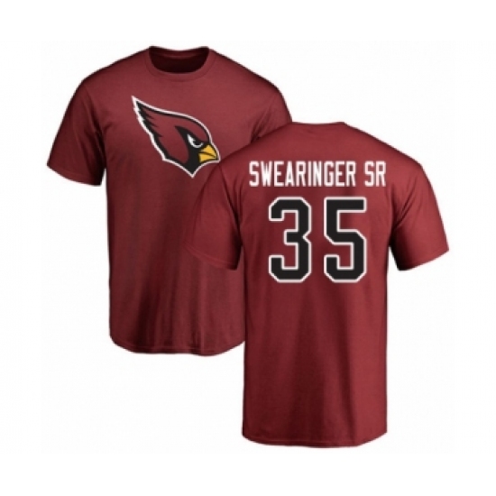 NFL Nike Arizona Cardinals #35 D.J. Swearinger SR Maroon Name & Number Logo T-Shirt