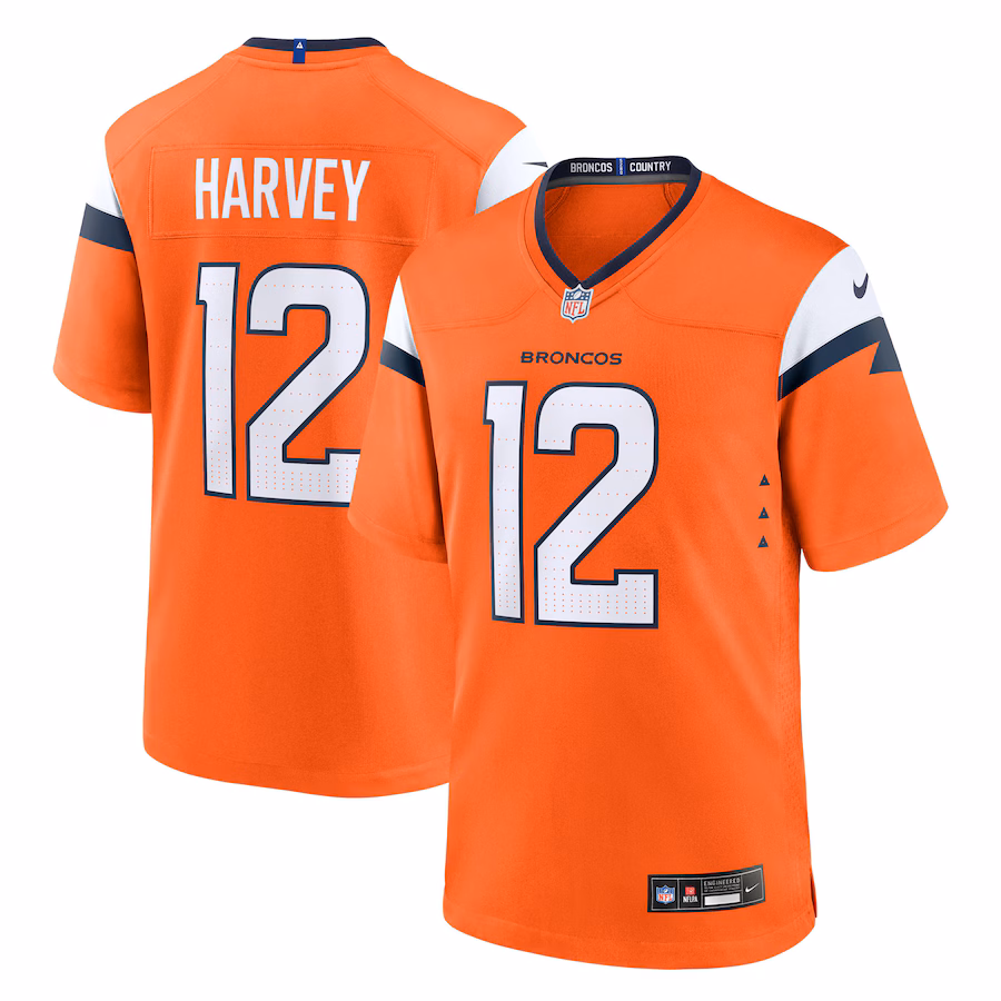 Men's Denver Broncos RJ Harvey Nike Orange Team Game Jersey