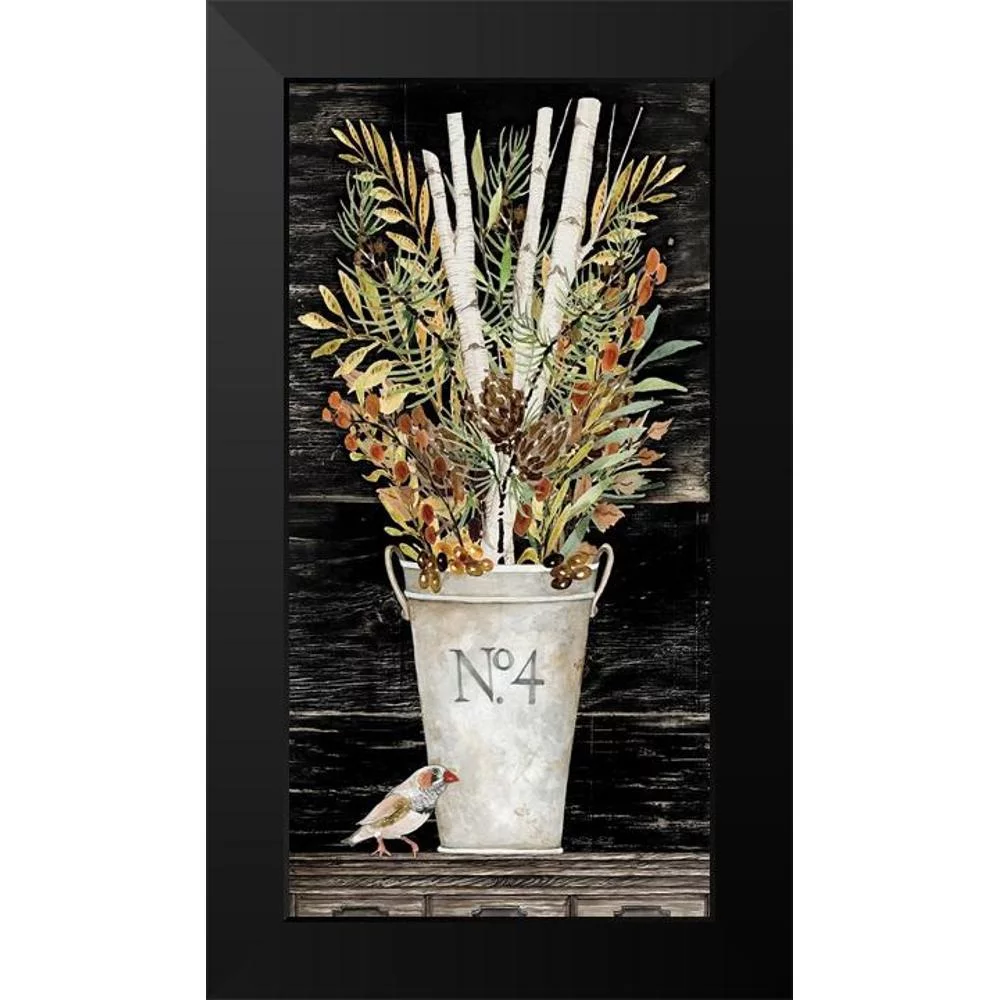 Jacobs, Cindy 9x14 Black Modern Framed Museum Art Print Titled - No. 4 Fall Flowers and Birch 1 - Curated Treasures Market