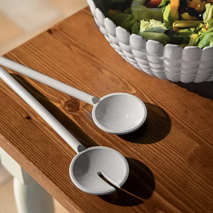 Salad Servers Tiffany Milk white