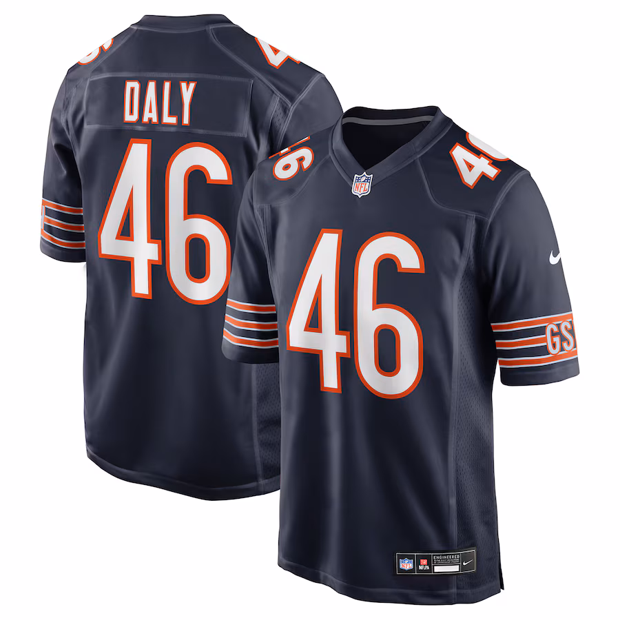 Men's Chicago Bears Scott Daly Nike Navy Team Game Jersey
