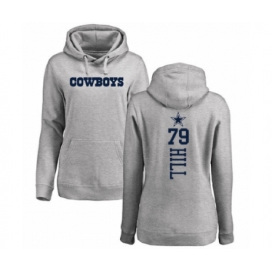 Football Women's Dallas Cowboys #79 Trysten Hill Ash Backer Pullover Hoodie