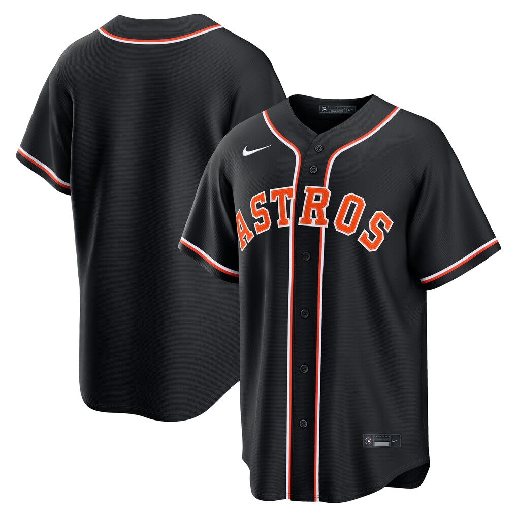 Men's Houston Astros Nike Fashion Replica Black Out Jersey