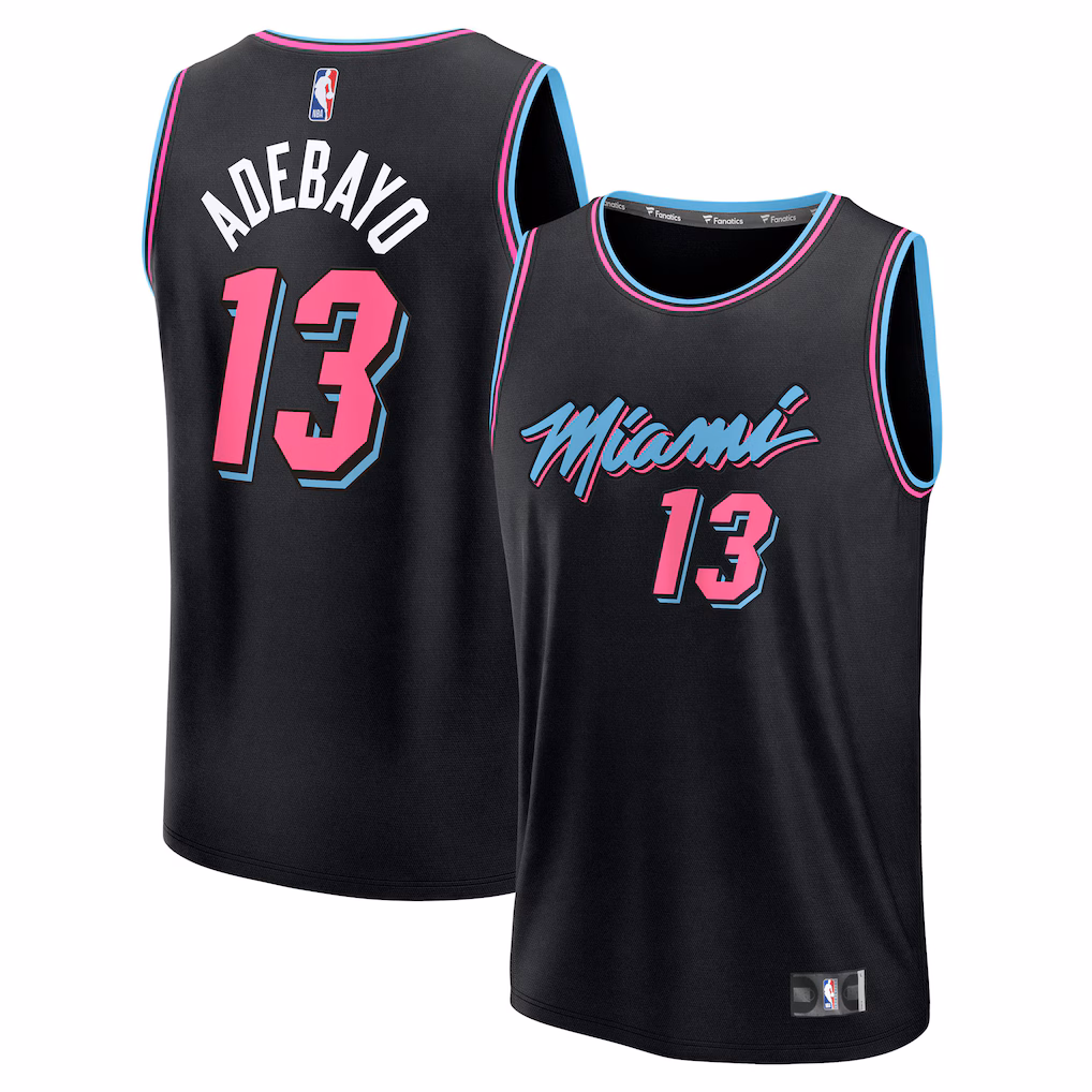 Men's Miami Heat Bam Adebayo Fanatics Black 2025/26 City Edition Fast Break Jersey