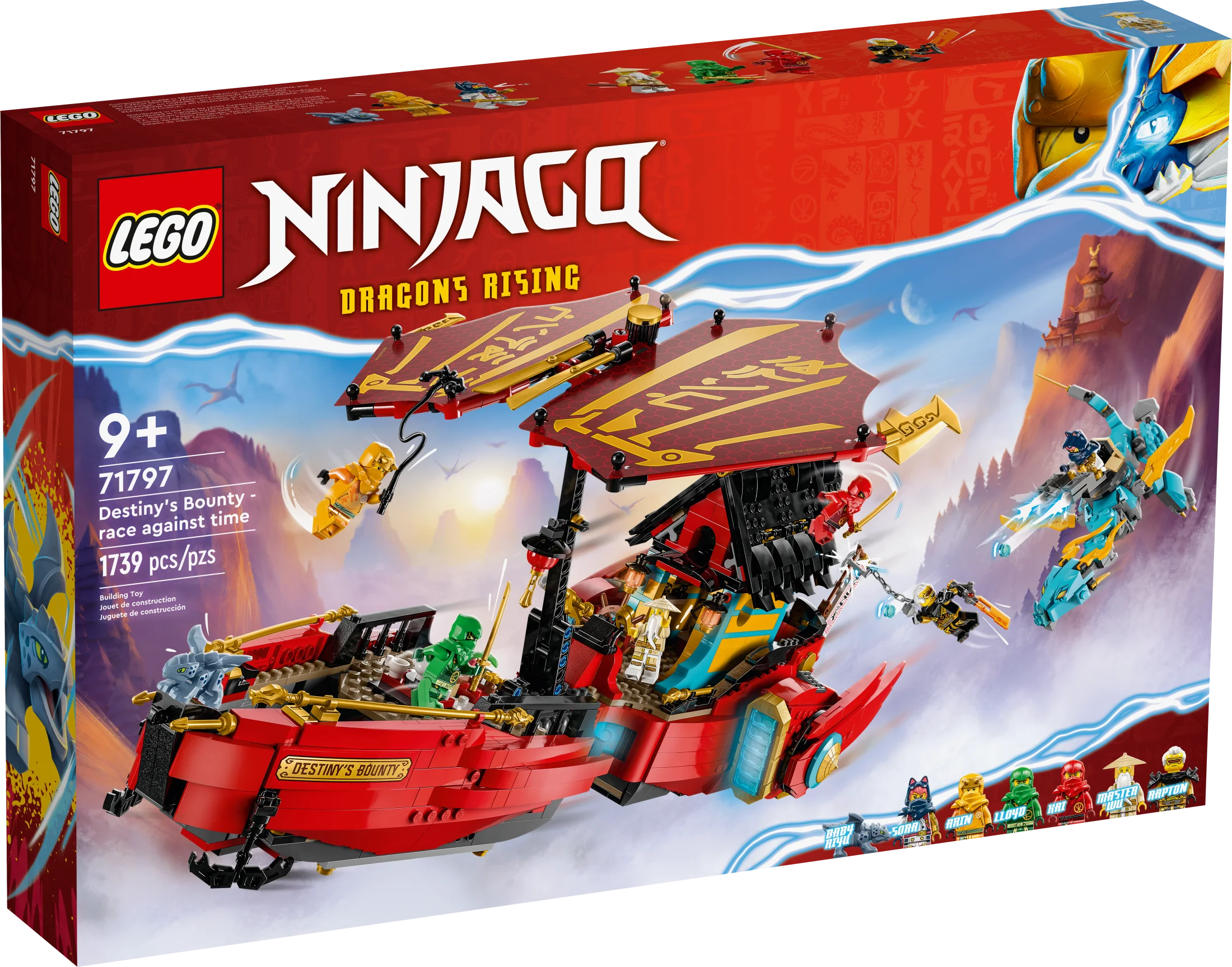 LEGO NINJAGO Destiny's Bounty �C Race Against Time 71797 Building Toy  Features a Ninja Airship, 2 Dragons and 6 Minifigures, Gift for Boys and Girls Ages 9+ Who Love Ninjas and Dragons