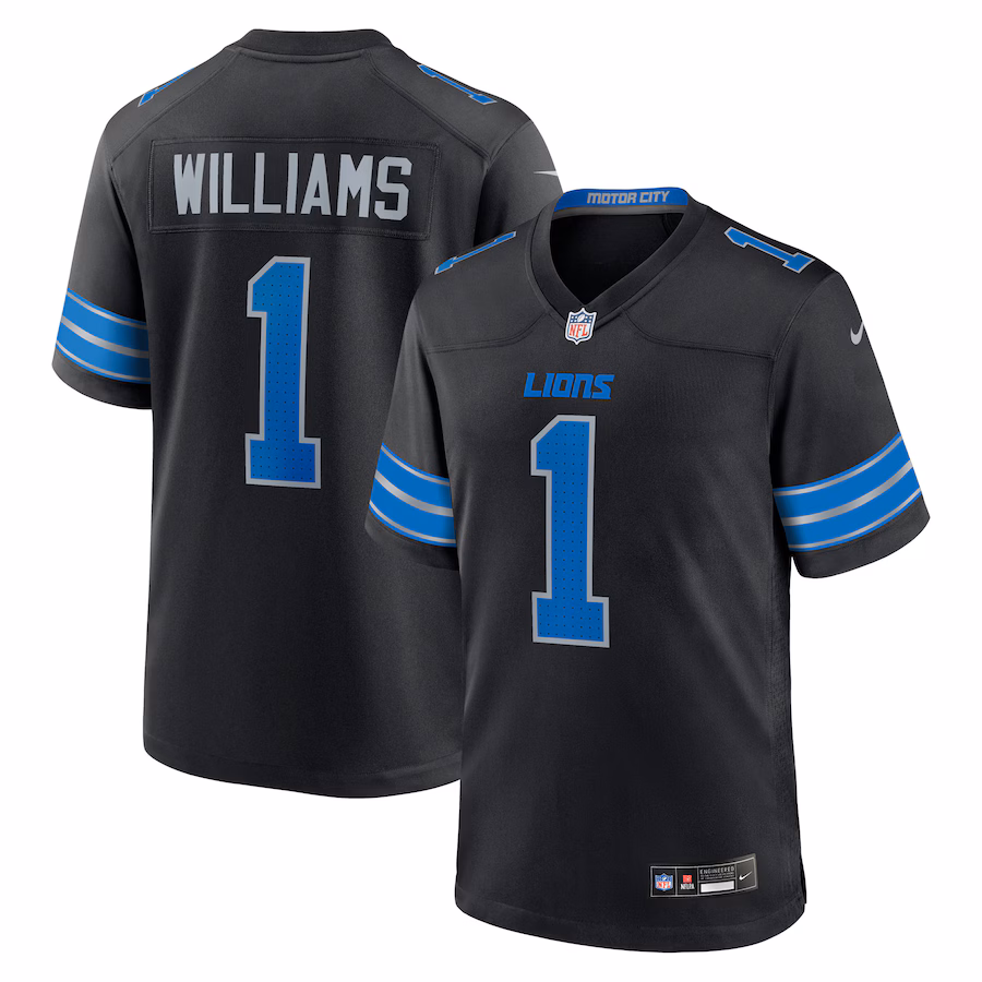 Men's Detroit Lions Jameson Williams Nike Black Alternate Game Player Jersey