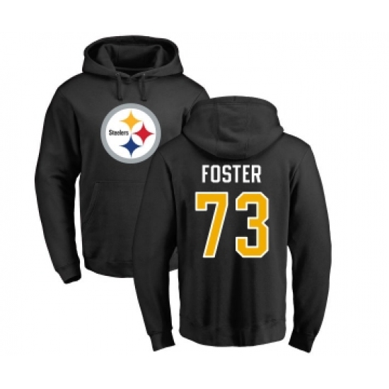 Football Pittsburgh Steelers #73 Ramon Foster Black Name & Number Logo Pullover Hoodie