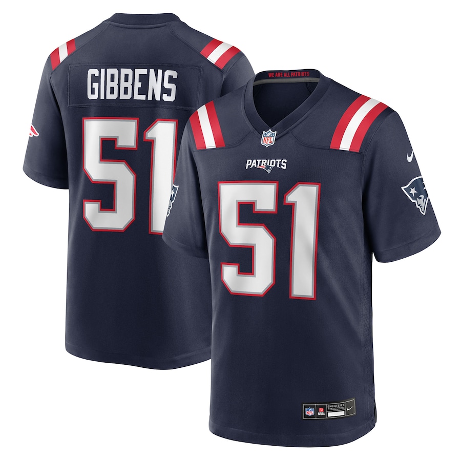 Men's New England Patriots Jack Gibbens Nike Navy Team Game Jersey