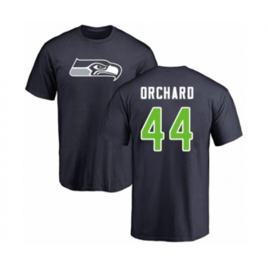 Football Seattle Seahawks #44 Nate Orchard Navy Blue Name & Number Logo T-Shirt