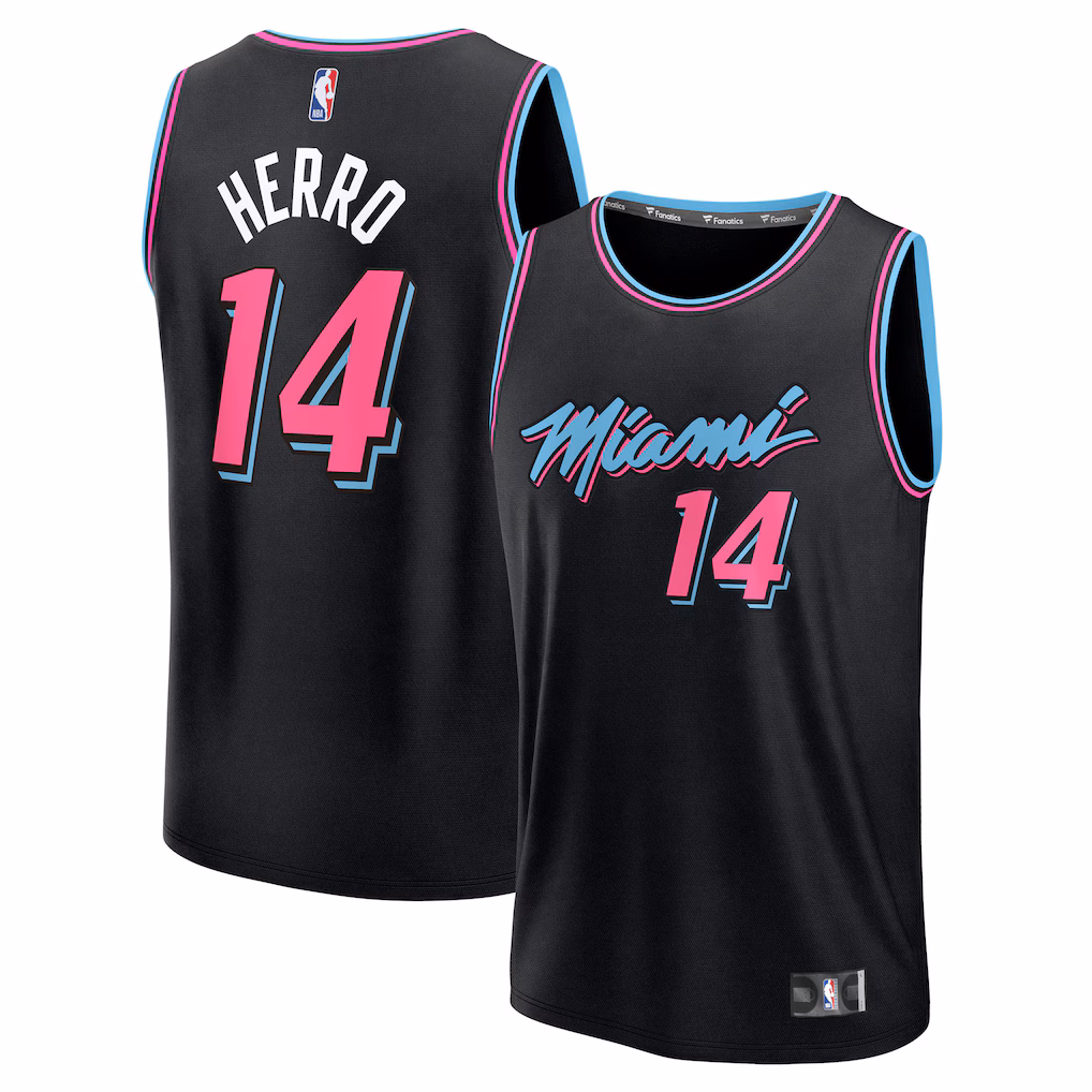 Youth Miami Heat Tyler Herro Fanatics Black 2025/26 City Edition Fast Break Jersey