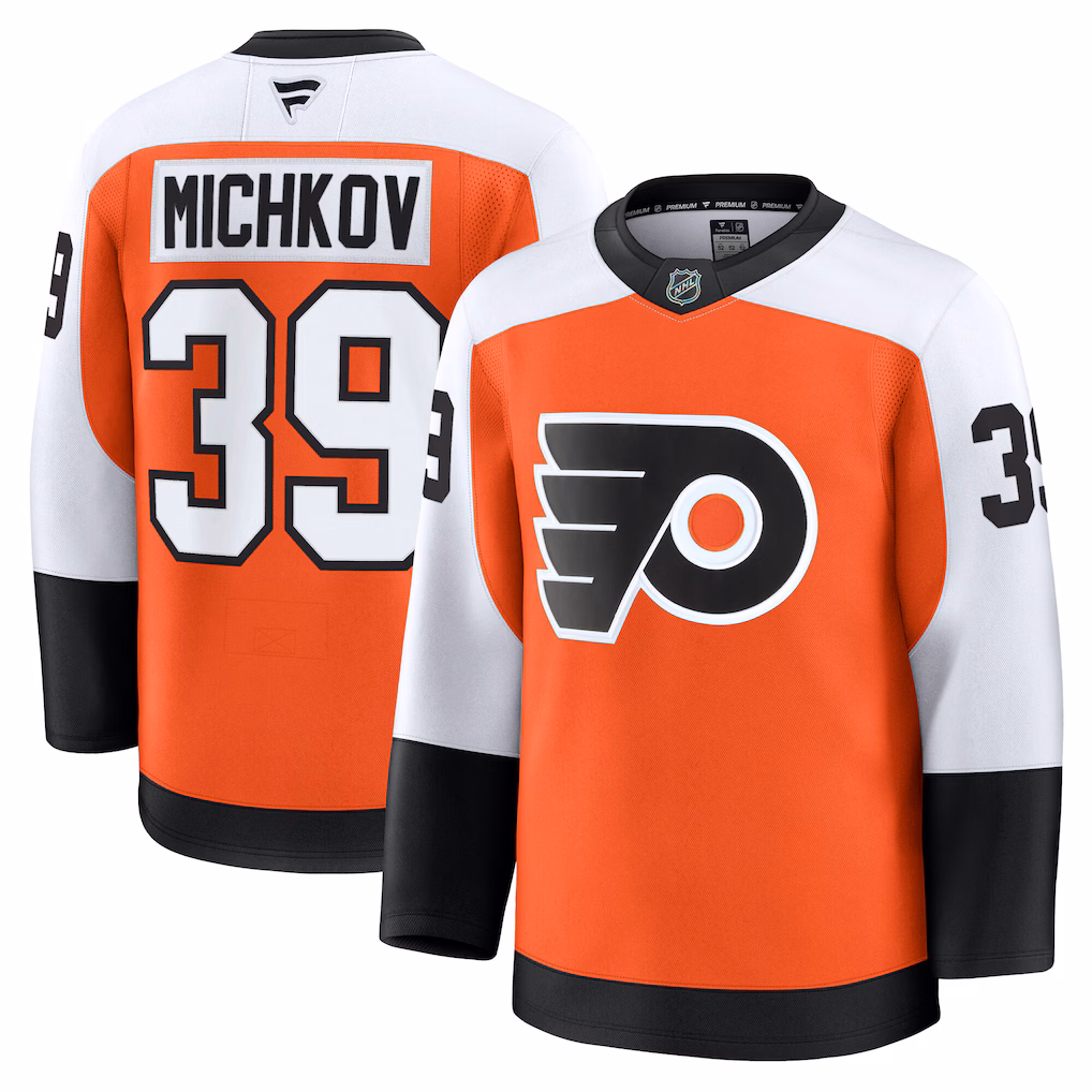 Men's Philadelphia Flyers Matvei Michkov Fanatics Orange Home Premium Jersey