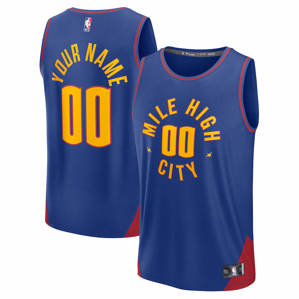 Men's Denver Nuggets Fanatics Blue Fast Break Custom Jersey - Statement Edition
