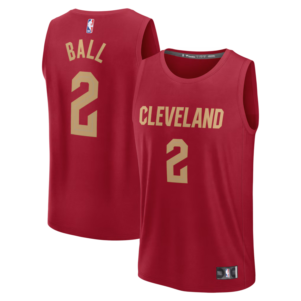 Men's Cleveland Cavaliers Lonzo Ball Fanatics Wine Fast Break Replica Jersey - Icon Edition