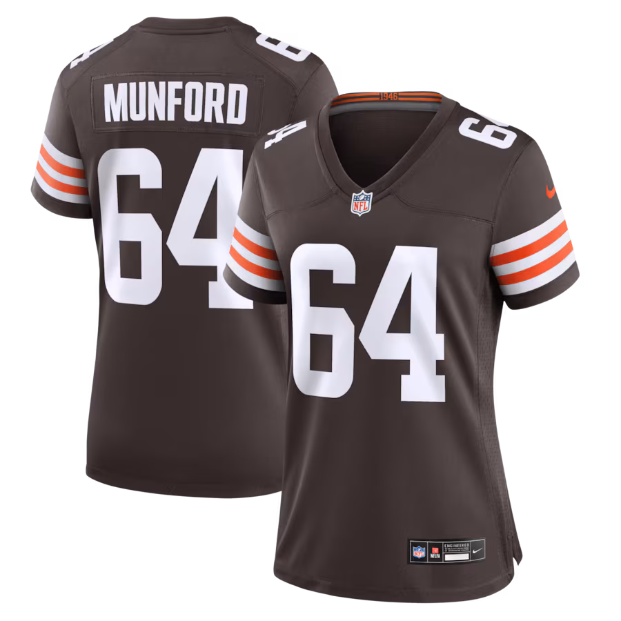 Women's Cleveland Browns Thayer Munford Nike Brown Team Game Jersey