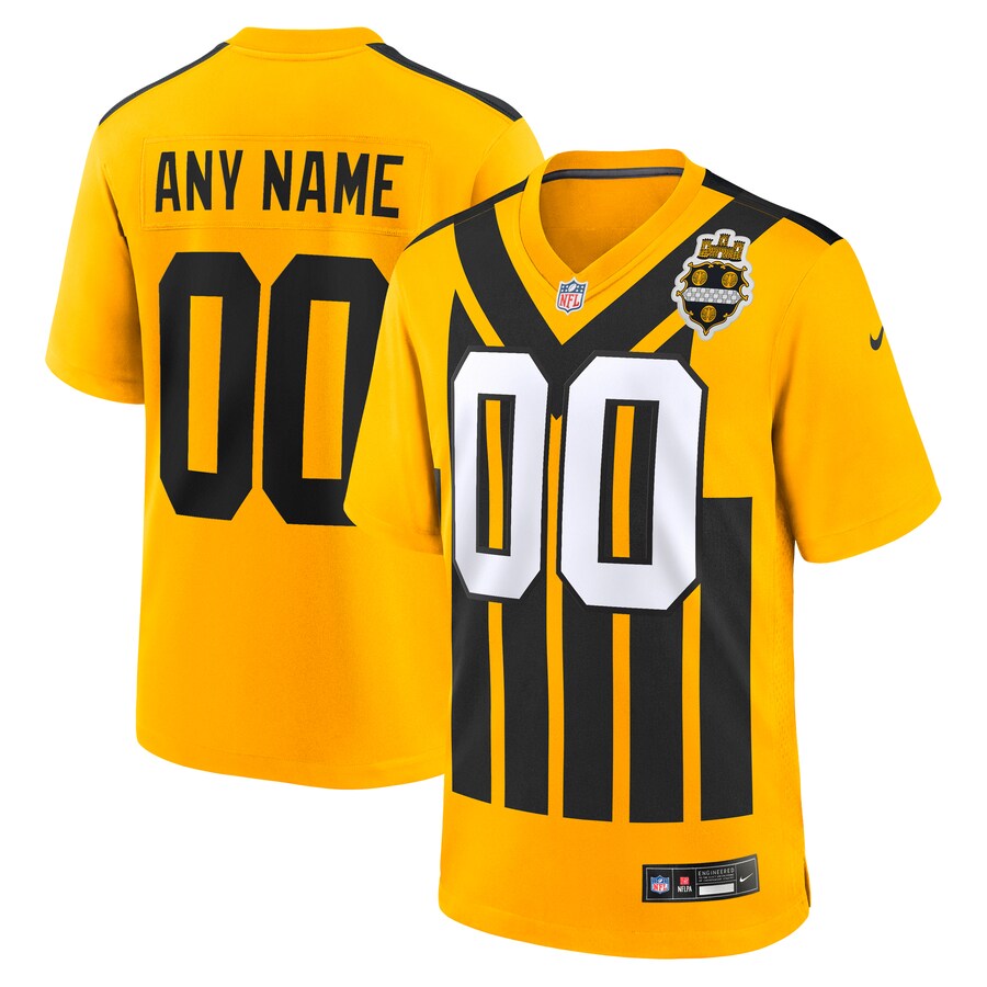 Men's Pittsburgh Steelers Nike Gold Alternate 1933 Throwback Game Custom Jersey