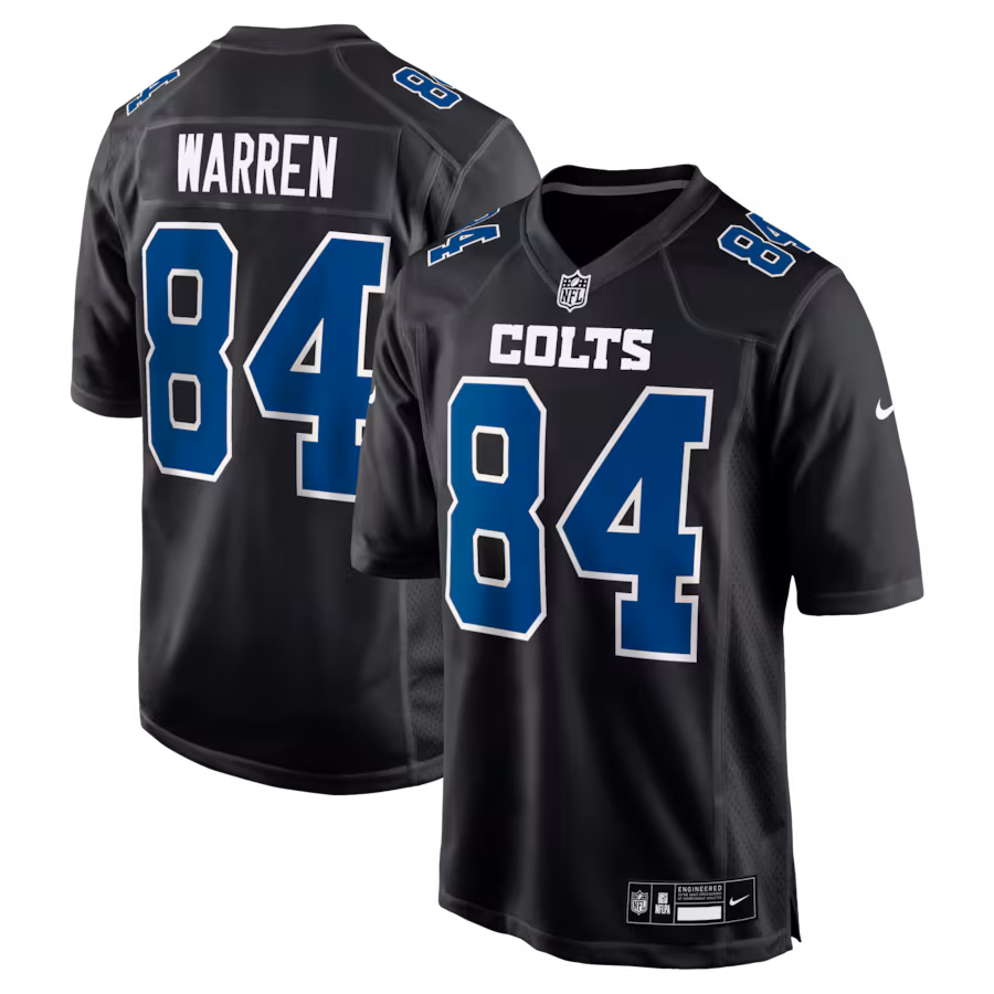 Men's Indianapolis Colts Tyler Warren Nike Carbon Black Fashion Game Jersey