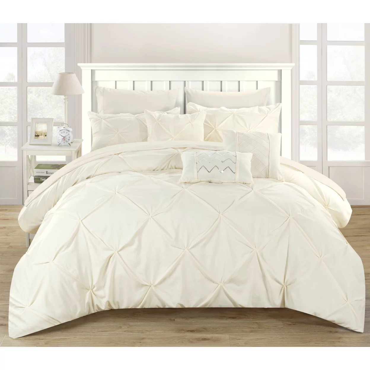 Alvatore Pinch Pleated Bed in a Bag Comforter Set - Curated Treasures Market