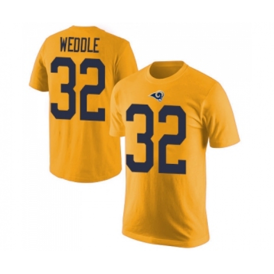 Men's Los Angeles Rams #32 Eric Weddle Gold Rush Pride Name & Number T-Shirt