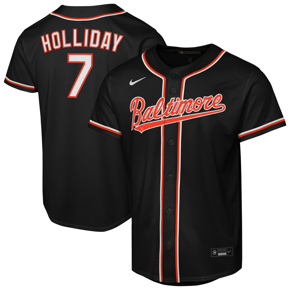 Youth Baltimore Orioles Jackson Holliday Nike Black Fashion Replica Player Jersey