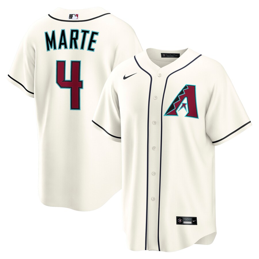 Men's Arizona Diamondbacks Ketel Marte Nike Cream Home Replica Jersey