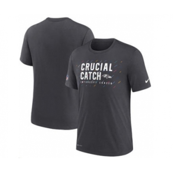 Men's Baltimore Ravens Charcoal 2021 Crucial Catch Performance T-Shirt