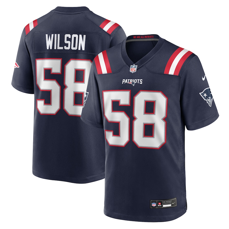 Men's New England Patriots Jared Wilson Nike Navy Team Game Jersey