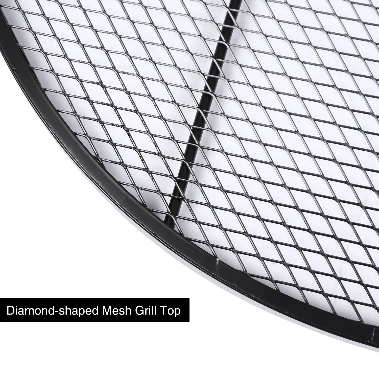 Lineslife Fire Pit Cooking Grill Grates, Heavy-Duty Outdoor Round BBQ X-Marks Grill, Camping Cookware, 36 Inch Black - Curated Treasures Market