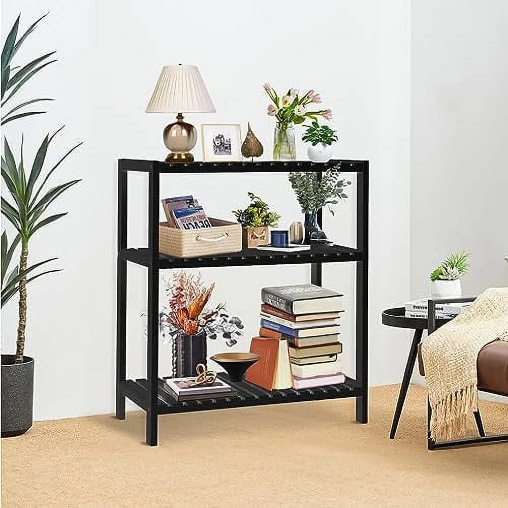 FDIGLUL Ladder   3-Tier Wooden Plant Shelves  Rustic Flower Display Rack  Freestanding  Rack  Indoor Outdoor Flowerpot Stand Ladder for Living Room  Office  Bedroom  Balcony () - Curated Treasures Market