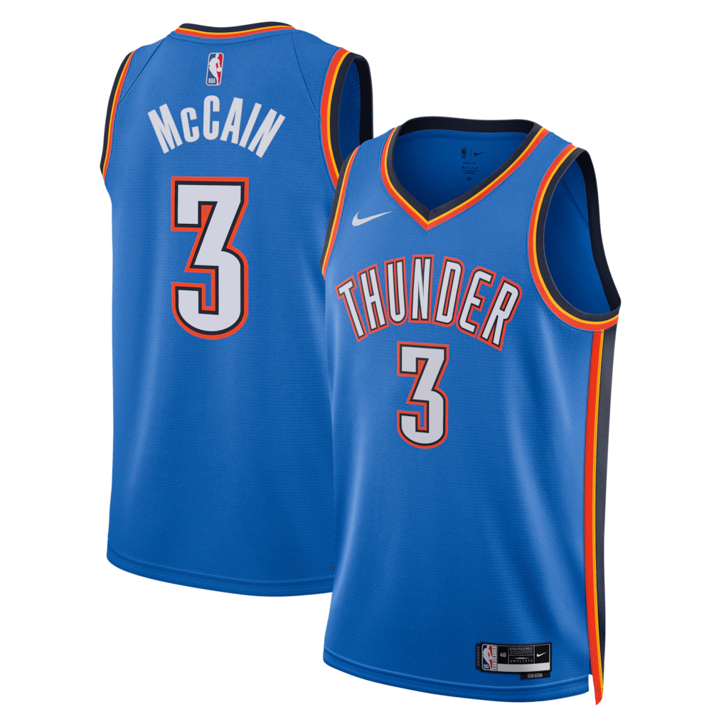 Unisex Oklahoma City Thunder Jared McCain Nike Blue Swingman Jersey - Icon Edition