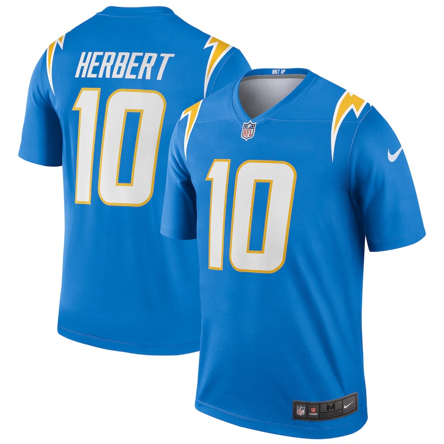 Men's Los Angeles Chargers Justin Herbert Nike Powder Blue Legend Player Performance Top