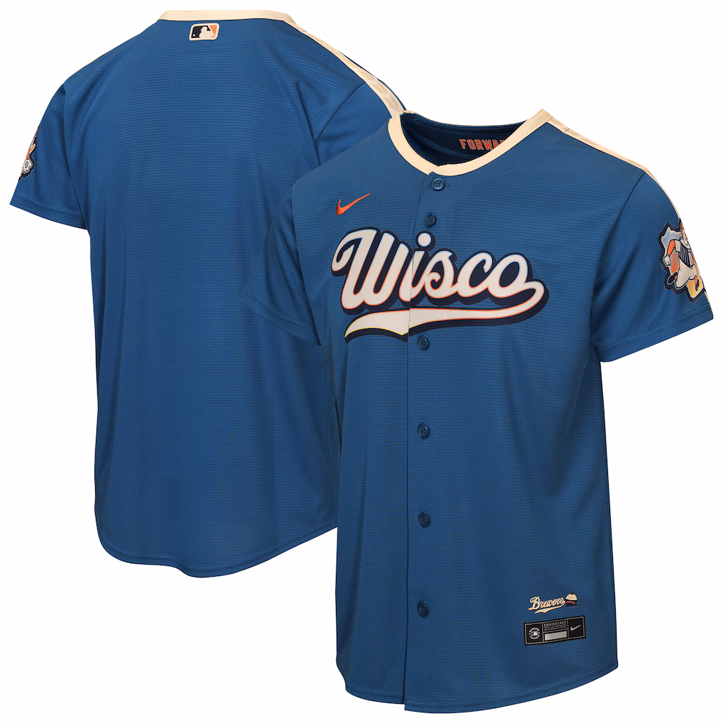 Youth Milwaukee Brewers Nike Mineral Blue 2026 City Connect Stadium Jersey