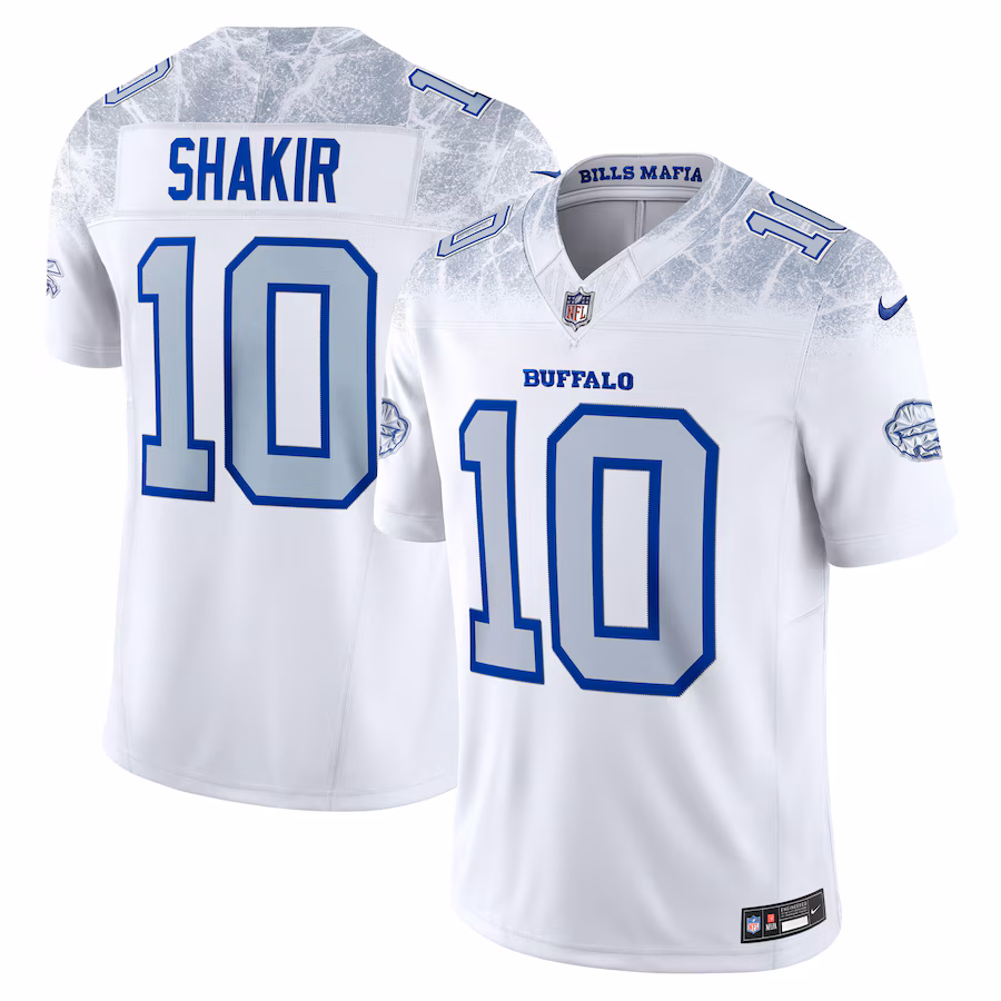Men's Buffalo Bills Khalil Shakir Nike White 2025 Rivalries Collection Limited Jersey