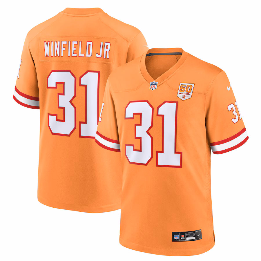Men's Tampa Bay Buccaneers Antoine Winfield Jr. Nike Creamsicle 50th Season Game Jersey
