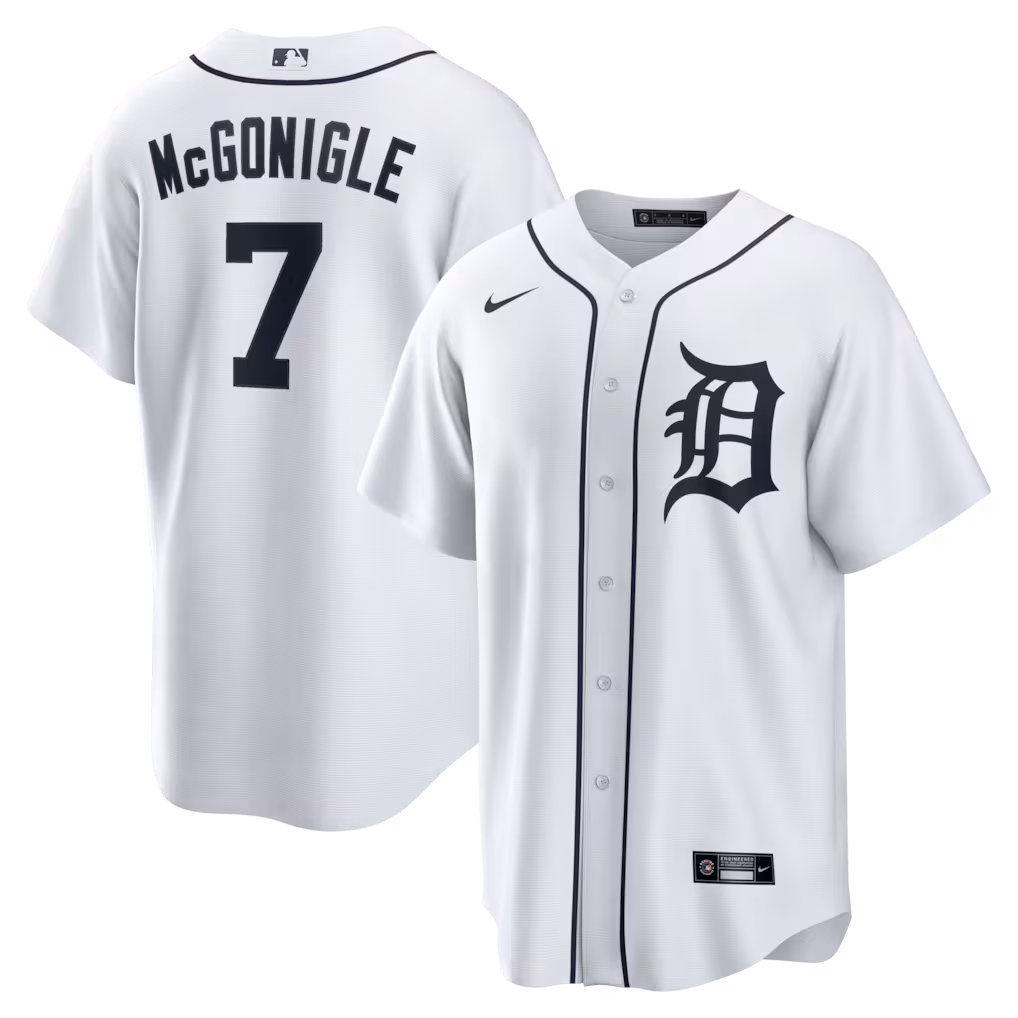 Men's Detroit Tigers Kevin McGonigle Nike White Home Replica Jersey