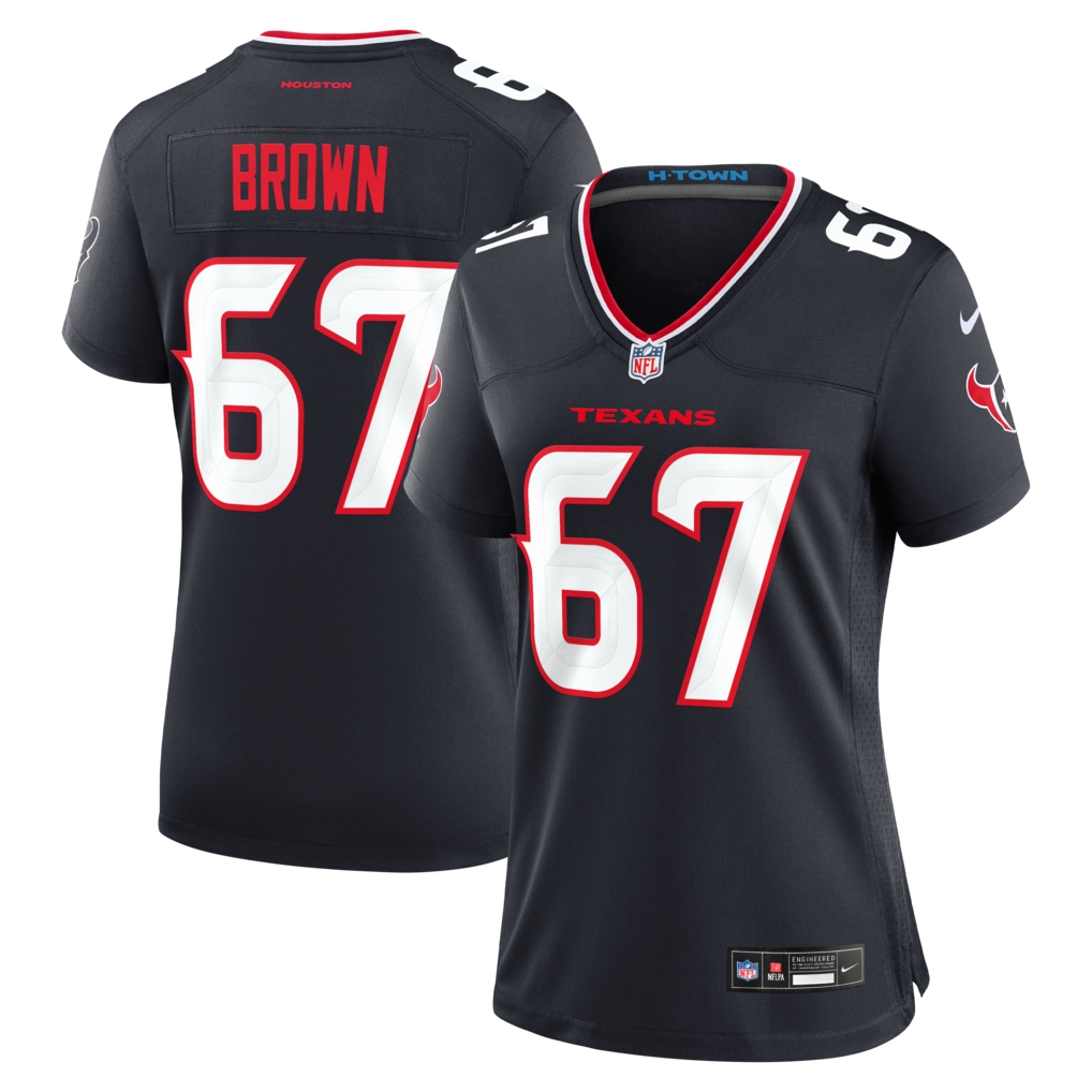 Women's Houston Texans Evan Brown Nike Navy Team Game Jersey