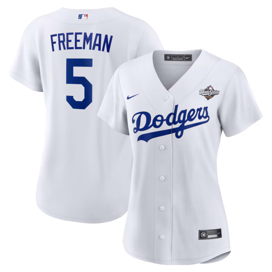 Women's Los Angeles Dodgers Freddie Freeman Nike White 2025 World Series Home Replica Player Jersey