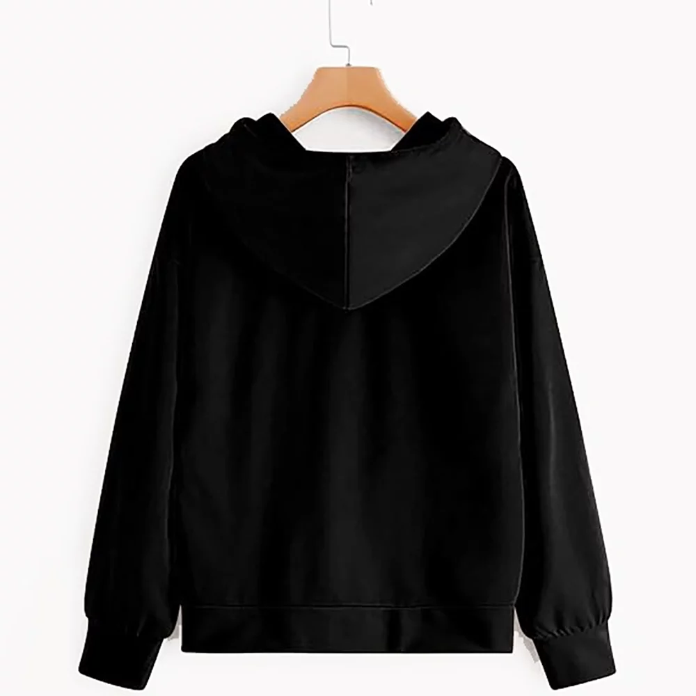 COMIO Women's Long Sleeve Sweatshirt Rick and Morty Hoodie Pink Ribbon Hopeful Ribbon Shirt Black - Curated Treasures Market