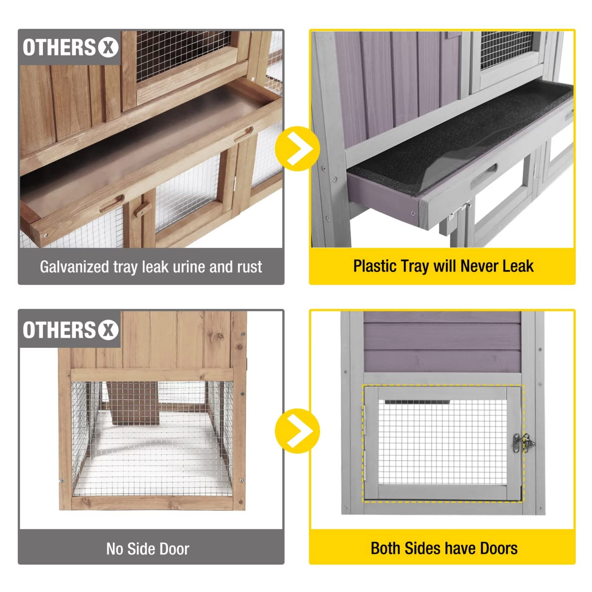 Morgete Chicken Coop for 1-2 Chickens Rabbit Hutch Outdoor Indoor Bunny Cage Chicken House - Curated Treasures Market