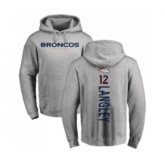 Football Denver Broncos #12 Brendan Langley Ash Backer Pullover Hoodie